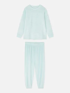 Ensembles Pyjamas|Primark Pyjama En Molleton Doux Vert menthe