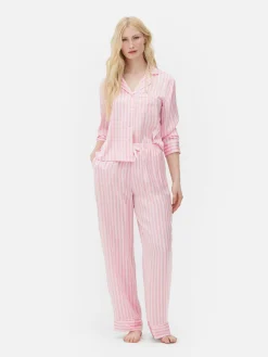 Ensembles Pyjamas|Primark Pyjama En Satin à Manches Longues Rose