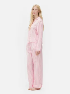 Ensembles Pyjamas|Primark Pyjama En Satin à Manches Longues Rose