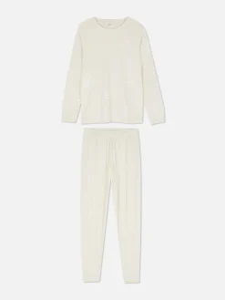 Ensembles Pyjamas|Primark Pyjama En Tissu Minky Duveteux Ivoire