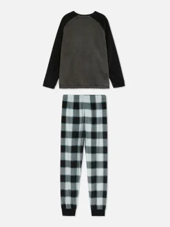 Pyjamas Et Vêtements De Nuit|Primark Pyjama En Velours à Carreaux Noir