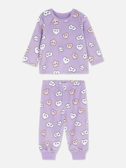 Pyjamas Et Vêtements De Nuit|Primark Pyjama En Velours Graphique Violet