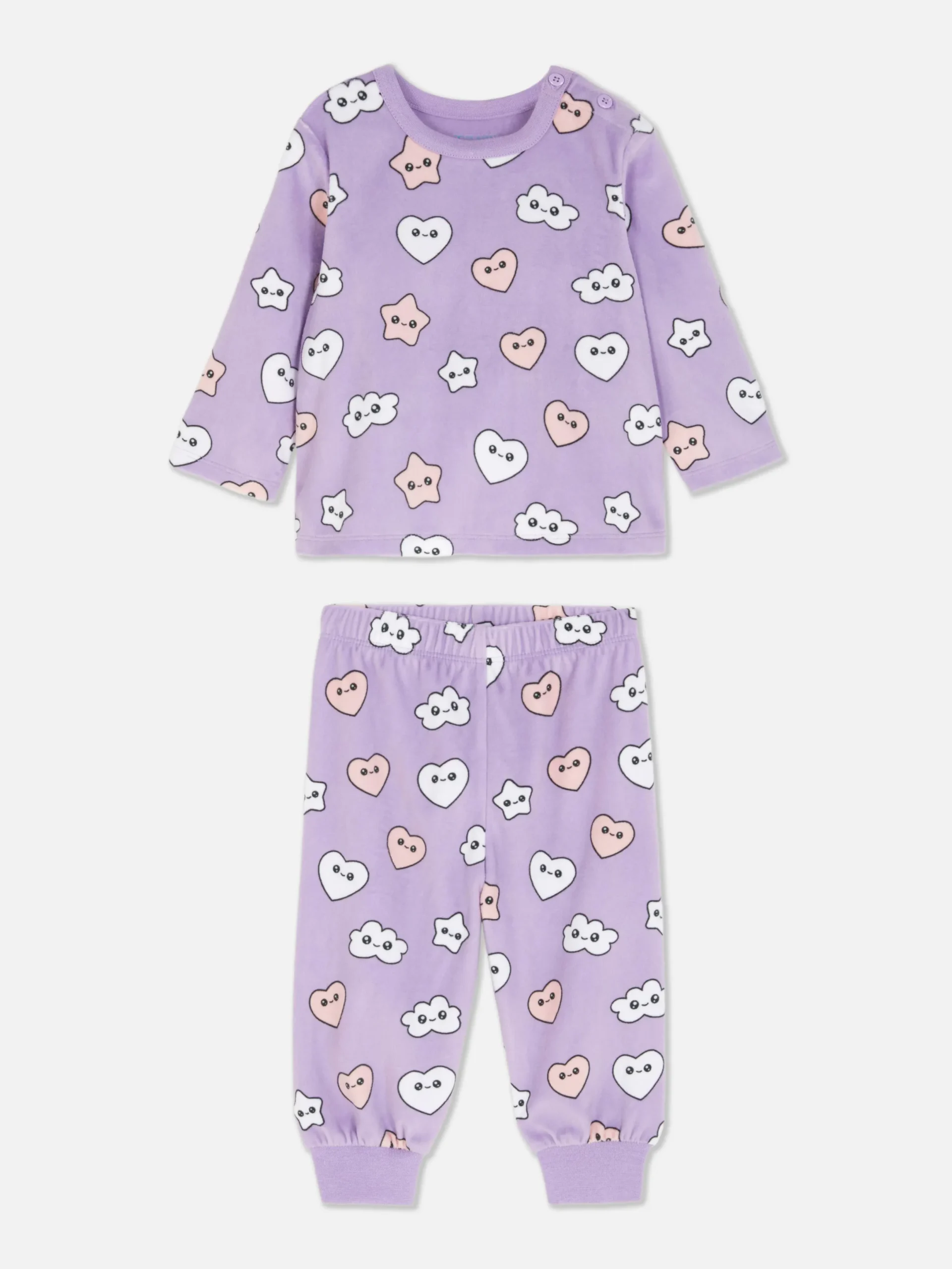 Pyjamas Et Vêtements De Nuit|Primark Pyjama En Velours Graphique Violet