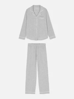 Ensembles Pyjamas|Primark Pyjama Long Boyfriend Gris chiné