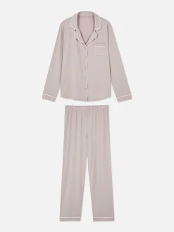 Ensembles Pyjamas|Primark Pyjama Long Boyfriend Violet clair