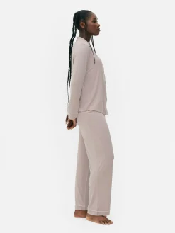 Ensembles Pyjamas|Primark Pyjama Long Boyfriend Violet clair