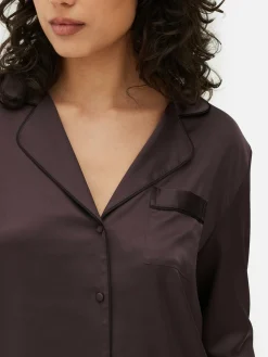 Ensembles Pyjamas|Primark Pyjama Long En Satin Figue