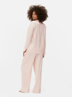 Ensembles Pyjamas|Primark Pyjama Long En Satin Rose clair