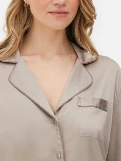 Ensembles Pyjamas|Primark Pyjama Long En Satin Moka