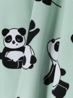 Pyjamas Et Vêtements De Nuit|Primark Pyjama Long En Velours à Motif Panda Vert