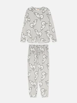Ensembles Pyjamas|Primark Pyjama Long En Velours Casper Gris chiné