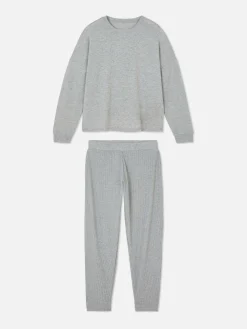 Ensembles Pyjamas|Primark Pyjama Long Ultra-doux Gris chiné