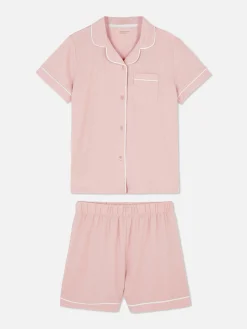 Pyjamas Et Vêtements De Nuit|Primark Pyjama Short à Boutons Rose poudré