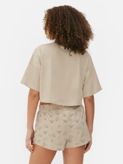 Ensembles Pyjamas|Primark Pyjama Short à Motif Disney Mickey Mouse Taupe