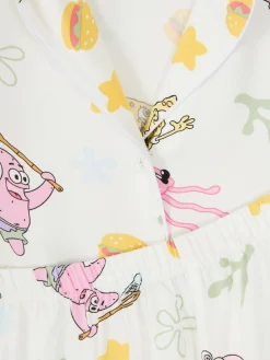 Ensembles Pyjamas|Primark Pyjama Short Et Chemise De Nuit Bob L'éponge Femme Ivoire