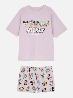 Ensembles Pyjamas|Primark Pyjama Short Et T-shirt Disney Mickey Mouse Et Ses Amis Lilas
