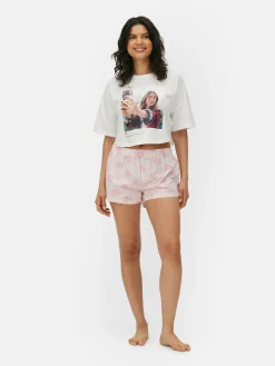 Ensembles Pyjamas|Primark Pyjama T-shirt Court Et Shorty Emily In Paris Blanc