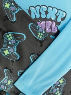 Pyjamas Et Vêtements De Nuit|Primark Pyjama T-shirt Et Bas à Motif Manette De Jeu Vidéo Bleu