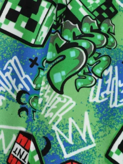 Pyjamas Et Vêtements De Nuit|Primark Pyjama T-shirt Et Pantalon à Motif Graffiti Minecraft Bleu