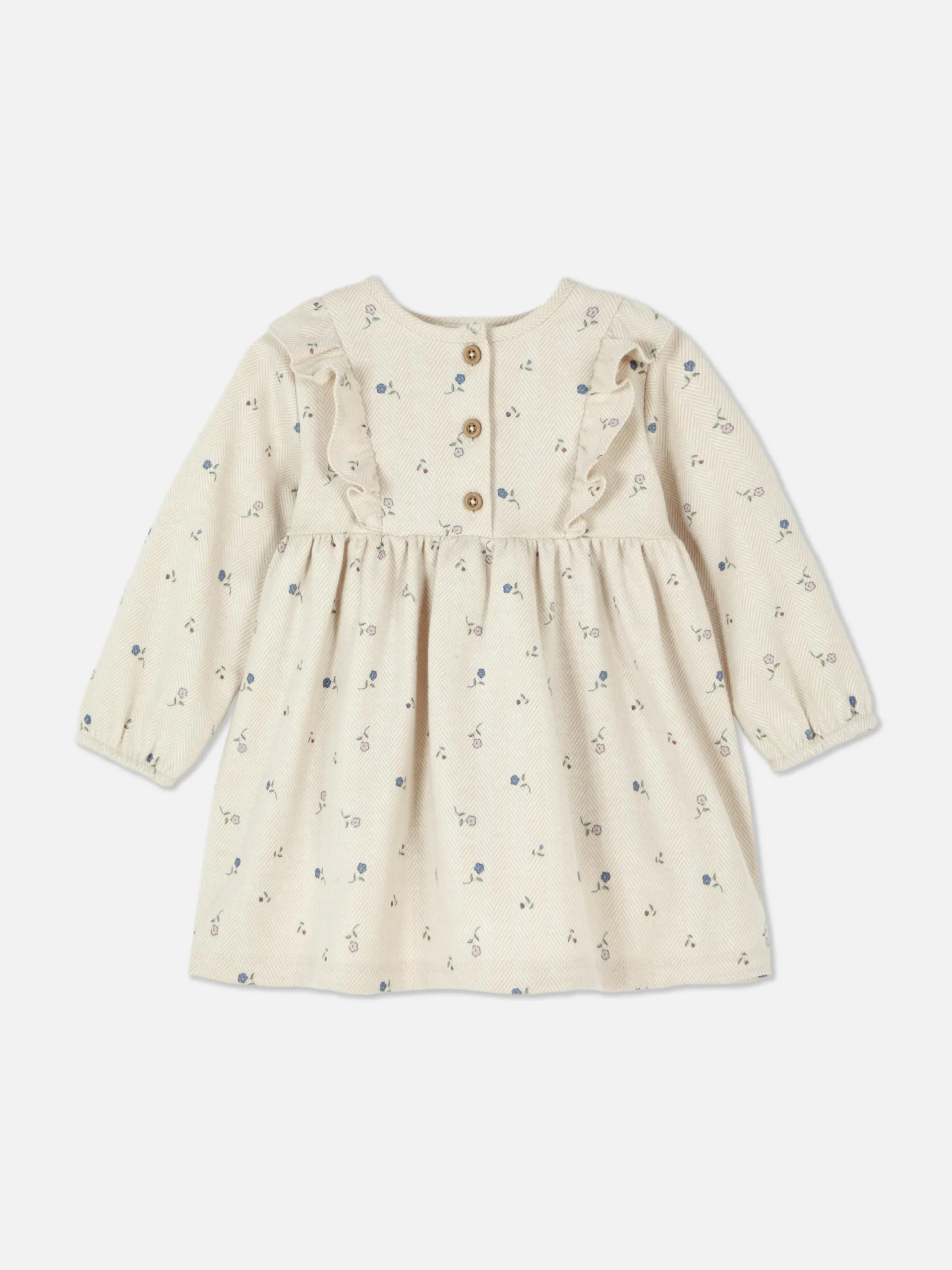 Robes Et Jupes|Primark Robe à Petites Fleurs Et Volants Écru