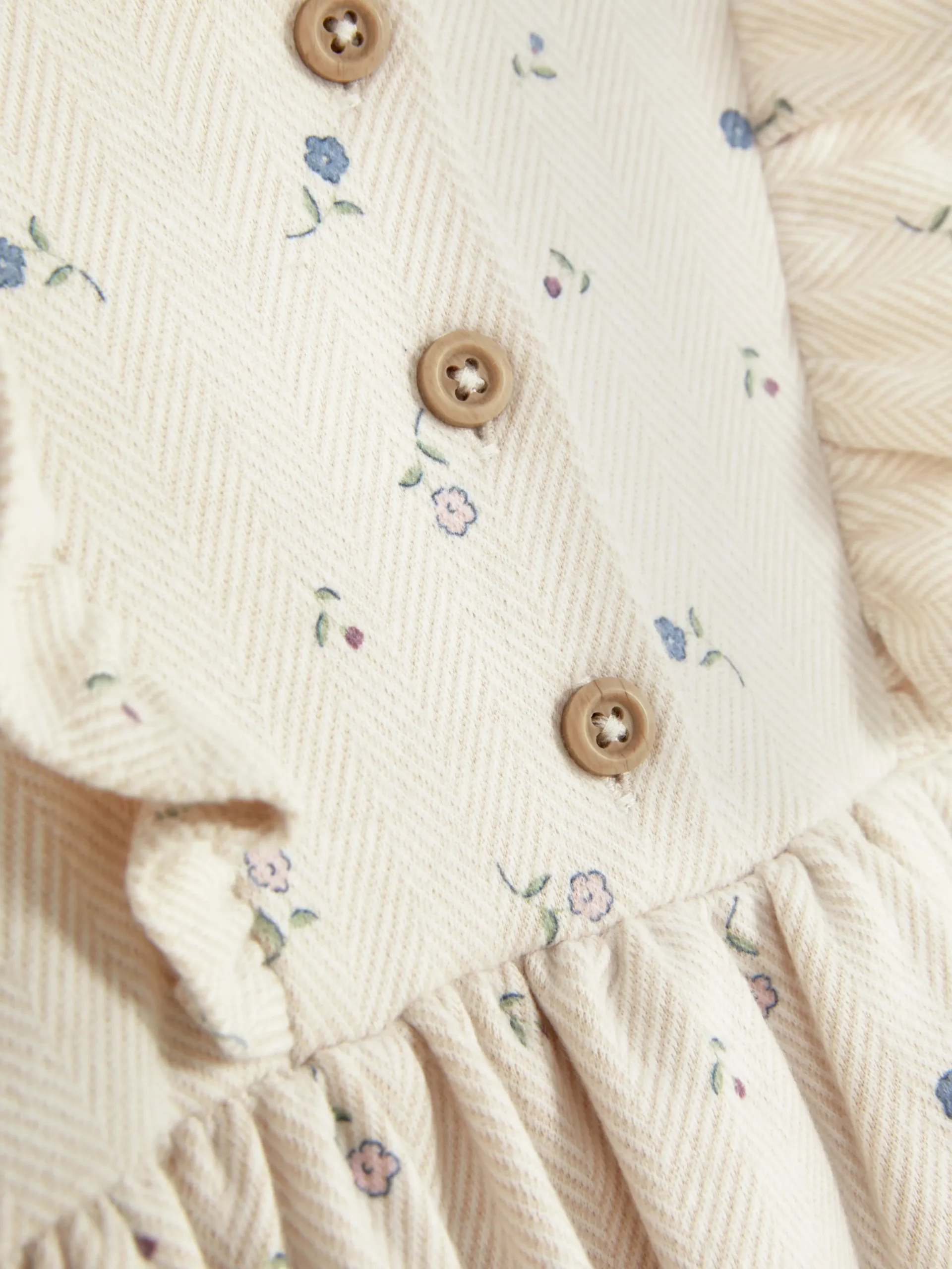 Robes Et Jupes|Primark Robe à Petites Fleurs Et Volants Écru