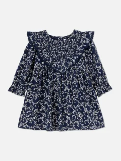 Robes Et Jupes|Primark Robe à Volants à Motif Floral Bleu marine