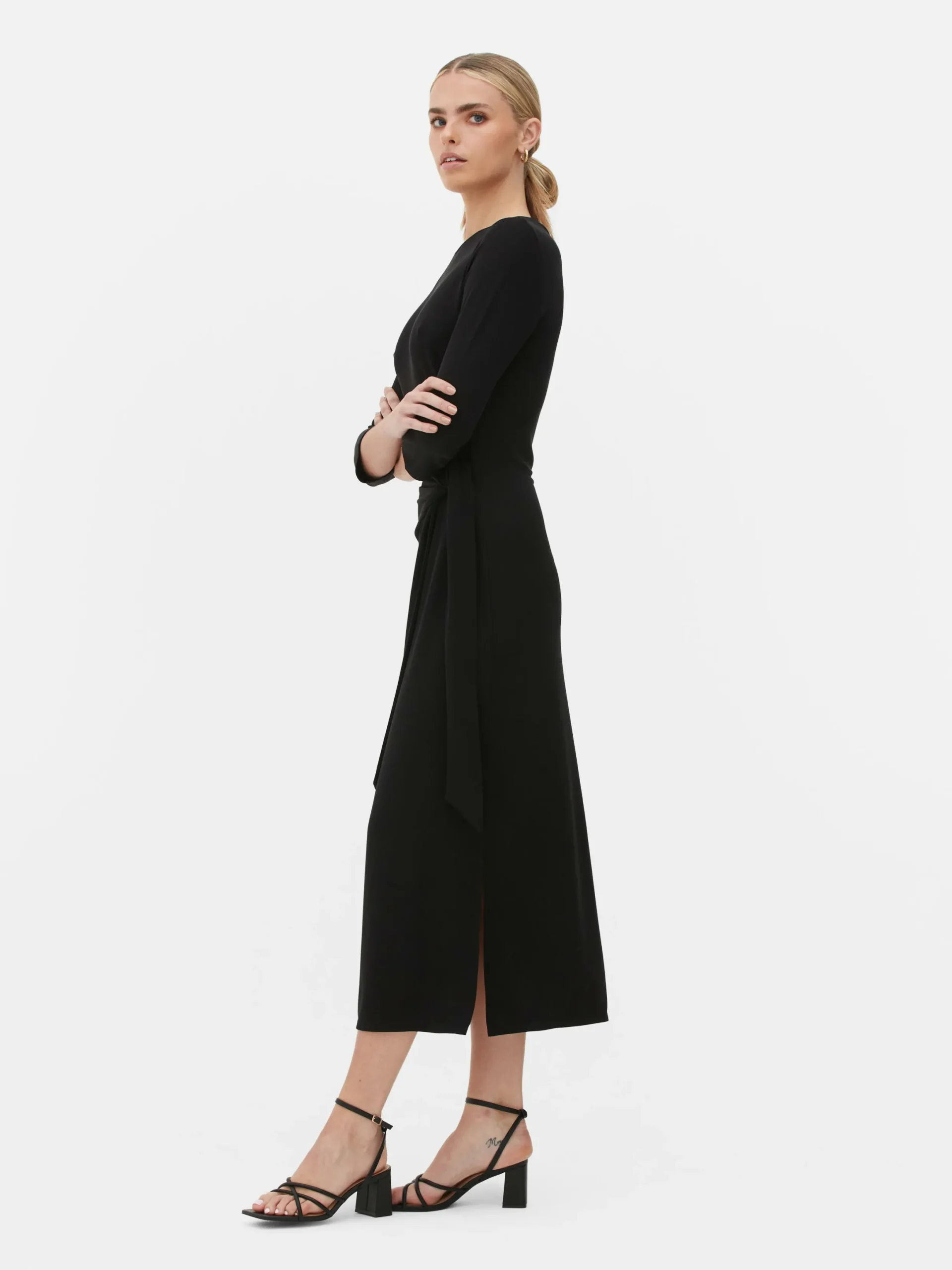 Robes|Primark Robe En Jersey à Nouer Sur Le Côté The Edit Noir