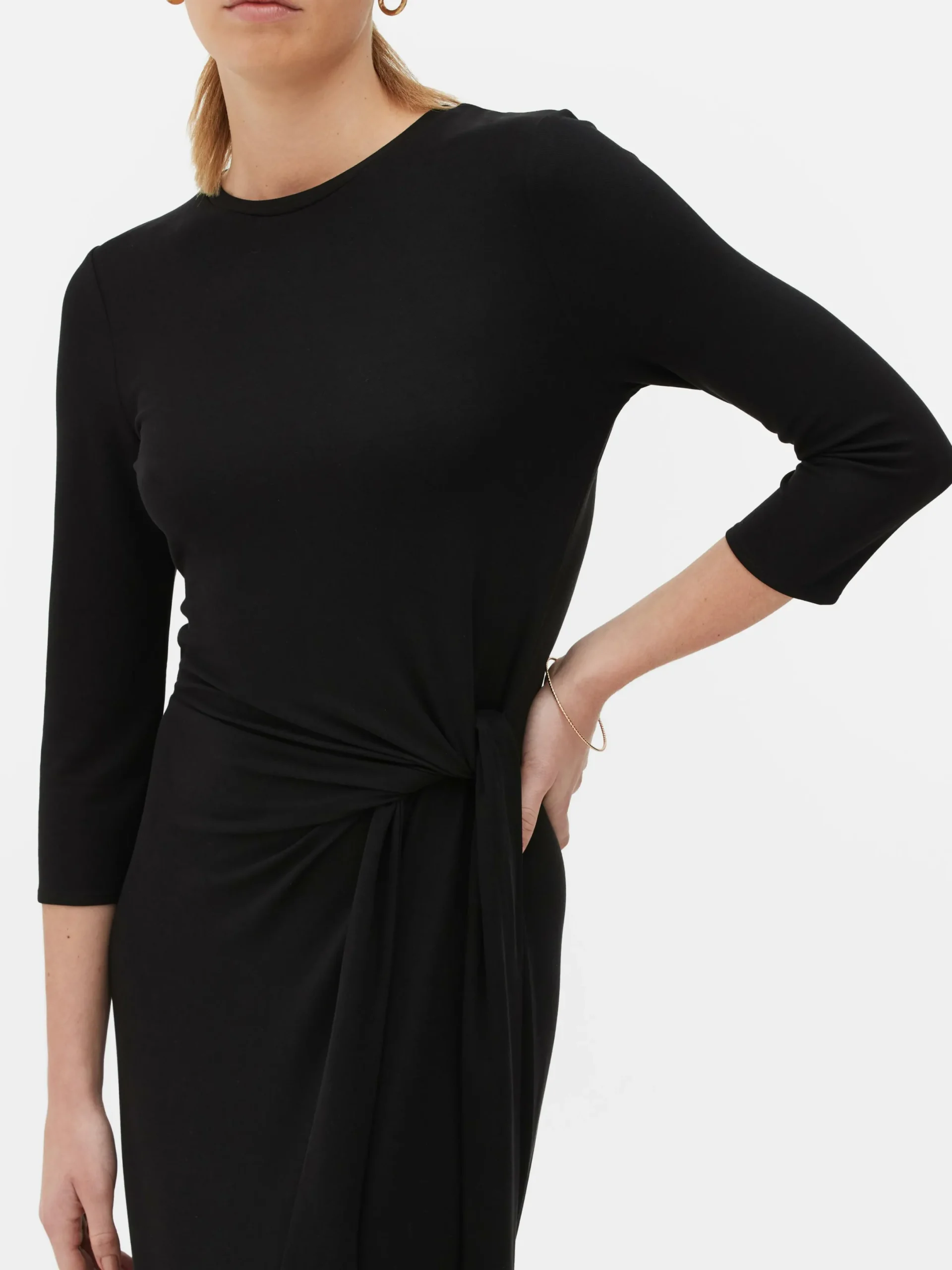 Robes|Primark Robe En Jersey à Nouer Sur Le Côté The Edit Noir