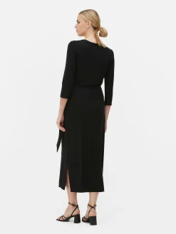 Robes|Primark Robe En Jersey à Nouer Sur Le Côté The Edit Noir