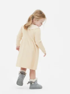 Robes|Primark Robe En Maille à Col Brodé Beige