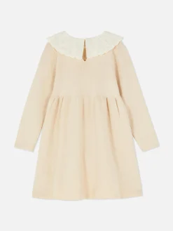 Robes|Primark Robe En Maille à Col Brodé Beige
