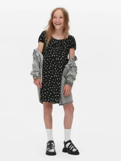 Robes|Primark Robe Froncée à Fleurs Noir