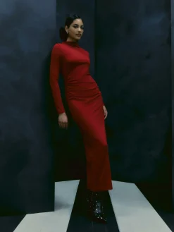 Vêtements Gothiques|Tout Halloween|Primark Robe Longue En Jersey Beetlejuice X Colleen Atwood Rouge