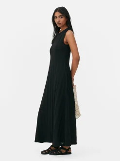 Robes|Primark Robe Longue Texturée Sans Manches à Rayures Noir