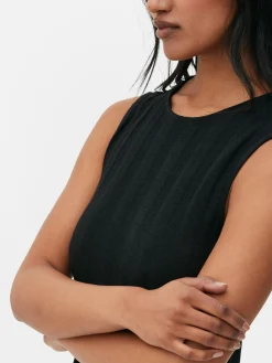 Robes|Primark Robe Longue Texturée Sans Manches à Rayures Noir