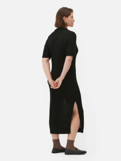 Robes|Primark Robe Mi-longue Avec Col En V Noir