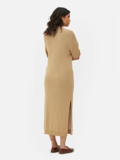 Robes|Primark Robe Mi-longue Avec Col En V Beige