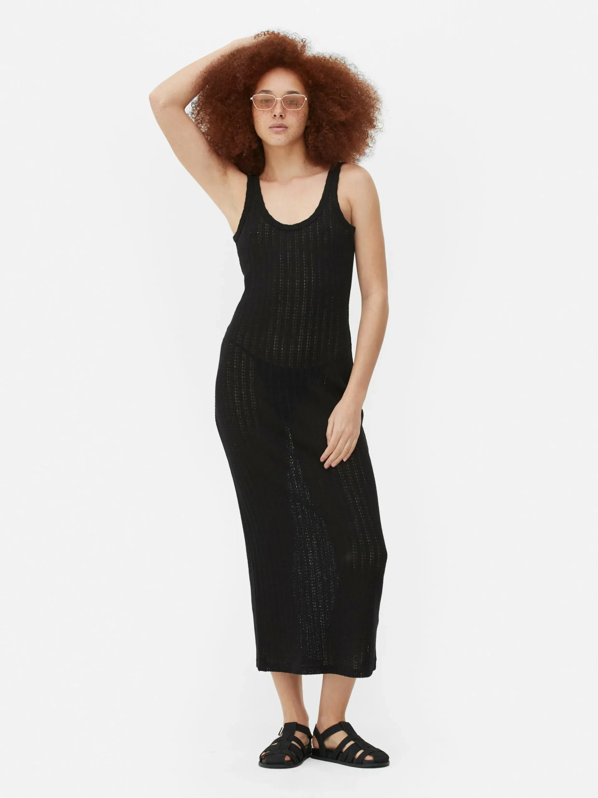 Robes|Primark Robe Mi-longue En Crochet Noir