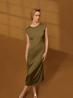 Robes|Primark Robe Mi-longue En Satin The Edit Doré