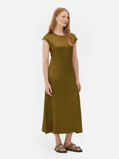 Robes|Primark Robe Mi-longue En Satin The Edit Doré