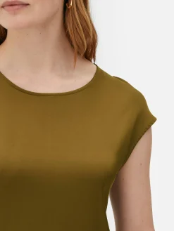 Robes|Primark Robe Mi-longue En Satin The Edit Doré