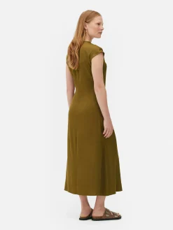 Robes|Primark Robe Mi-longue En Satin The Edit Doré