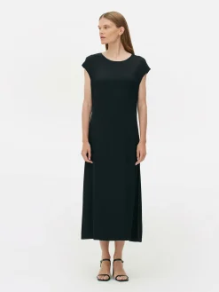 Robes|Primark Robe Mi-longue En Satin The Edit Noir