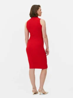 Robes|Primark Robe Mi-longue Sans Manches En Maille Rouge