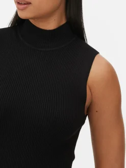 Robes|Primark Robe Mi-longue Sans Manches En Maille Noir