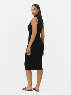 Robes|Primark Robe Mi-longue Sans Manches En Maille Noir