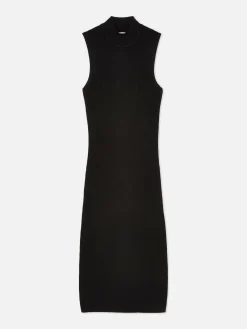 Robes|Primark Robe Mi-longue Sans Manches En Maille Noir