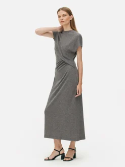 Robes|Primark Robe Mi-longue Torsadée En Jersey The Edit Gris chiné