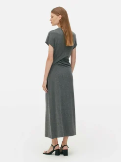 Robes|Primark Robe Mi-longue Torsadée En Jersey The Edit Gris chiné