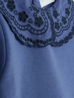 Robes|Primark Robe Sweat-shirt En Broderie Anglaise Bleu